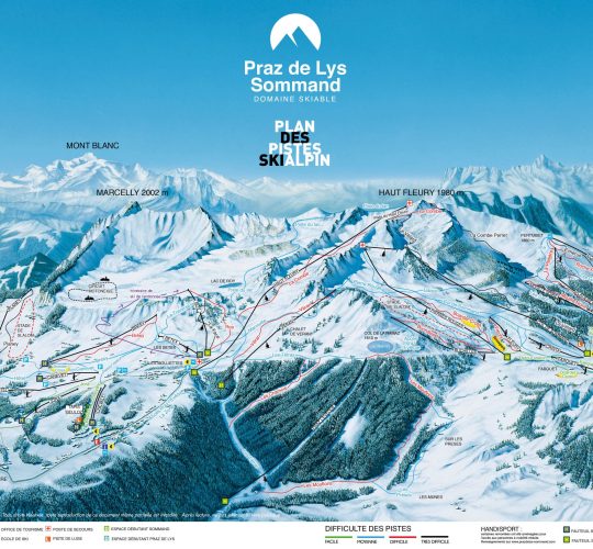 Plan des pistes de Ski Alpin - Praz de Lys Sommand