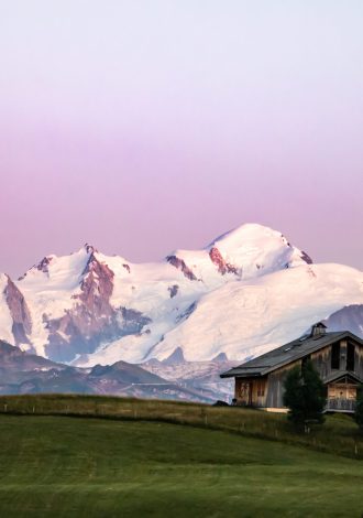 Mont-Blanc rose et chalet - Praz de Lys Sommand - Olivier Octobre